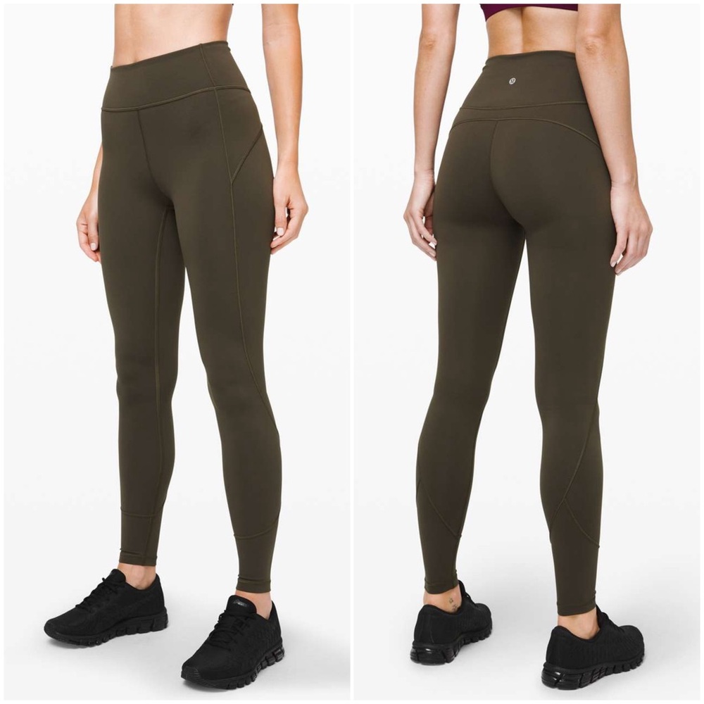 Lululemon In Movement Tight 28" *Everlux in Dark Olive